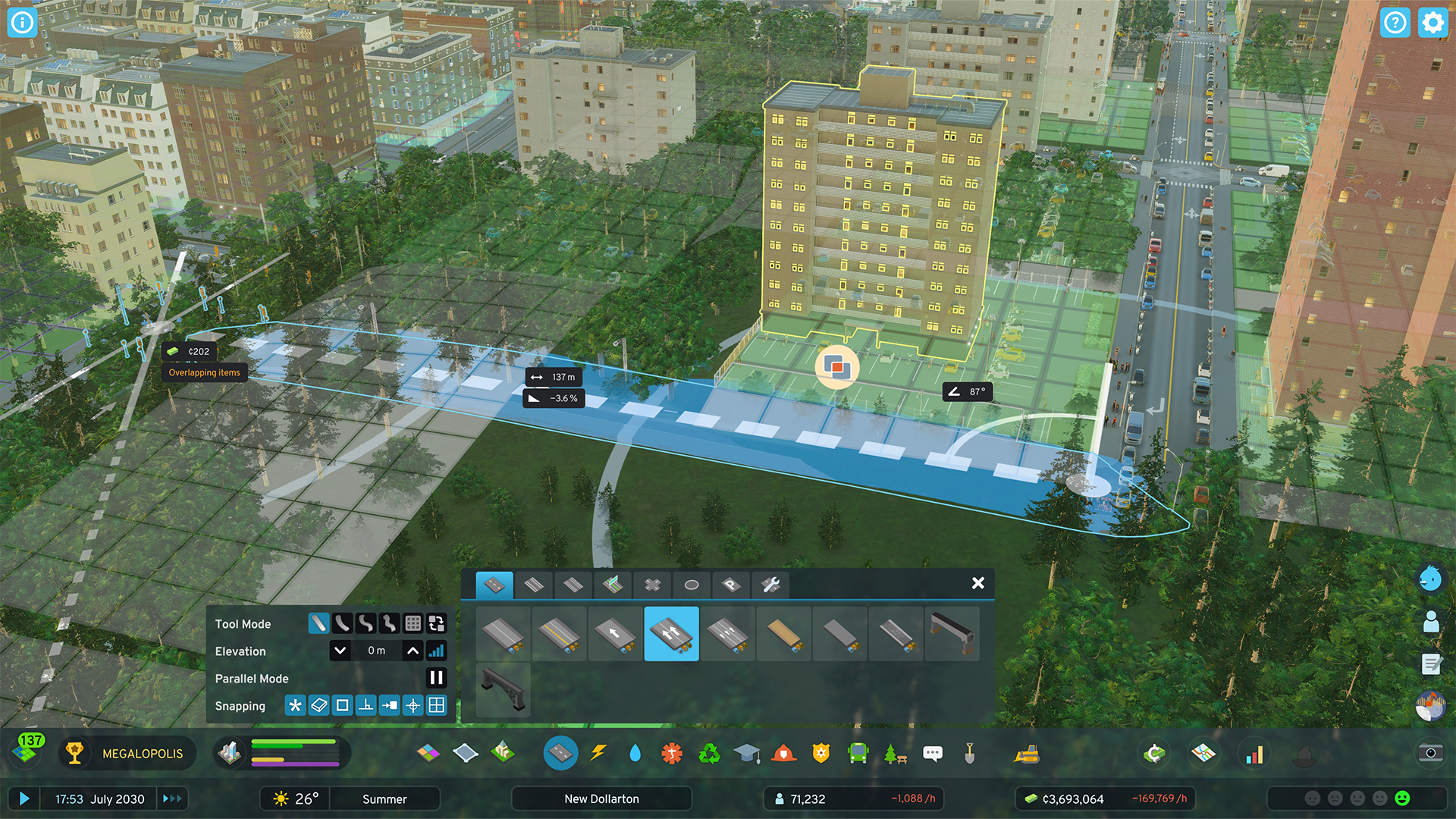 Cities: Skylines 2 stellt neue Straßentypen und möglichen zur Errichtung bereit. Copyright: Colossal Order / Paradox Interactive